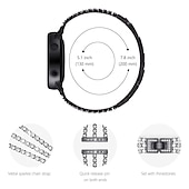 cheap Samsung Watch Bands-Watch Band for Samsung Watch 7/6/5/4 40/44mm, Galaxy Watch 5 Pro 45mm, Galaxy Watch 6/4 Classic 42/46/43/47mm, Watch 3, Active 2, Gear S3 S2 Stainless Steel Replacement  Strap 20mm 22mm Bling Diamond