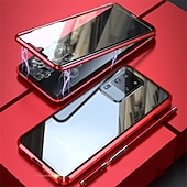 cheap Samsung Cases-Phone Case For Samsung Galaxy S24 S23 S22 S21 Plus Ultra Note 20 Ultra S25 Ultra Magnetic Adsorption Bumper Frame Magnetic Full Body Protective Solid Colored Tempered Glass Metal