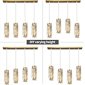 economico Lampadari-lampada a sospensione a led illuminazione a sospensione cromata/oro moderna lampada a sospensione mini lampadari di cristallo lampada a sospensione regolabile per sala da pranzo con isola cucina (1/3