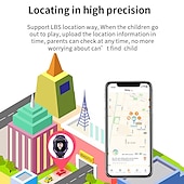 billiga Smarta klockor-Q19 Smart klocka 1.44 tum barn smartklocka telefon Stoppur Samtalspåminnelse Kompatibel med Android iOS IP 65 Barn Hjärtfrekvensmonitor Information