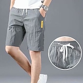 cheap Casual Shorts-Men&#039;s Beach Shorts Casual Shorts Drawstring Elastic Waist Plain Quick Dry Outdoor Going out Fashion Streetwear Black Green Micro-elastic