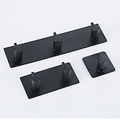 cheap Robe Hooks-Wall Hooks Self-adhesive Robe Hooks Bathroom 304 Stainless Steel Hook Kitchen Bathroom Hook Punch Free Single Hook Door Rear Metal Coat Hook
