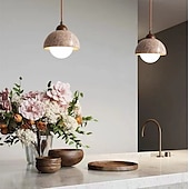 economico Luci a sospensione-lampada a sospensione a led finitura in metallo marmo regolabile mini lampade a sospensione in vetro per cucina sopra lavello, sala da pranzo bianco caldo 110-220v lampadina inclusa