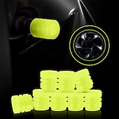cheap Car Body Decoration &amp; Protection-8 PCS Luminous Wheels Cap Tire Valve Stem Glow Luminous at Night Air Caps Cover Fluorescent Illuminated Auto Car Wheel Valve Stem Caps Cover for SUV Motorcycles Truck Vehicle