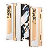 Недорогие Чехлы для Samsung-Чехол для телефона для Samsung Galaxy Z Fold 5 Z Fold 4 Z Fold 3 Flip бамперный флип полный корпус защитный однотонный ПК PU кожа