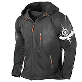 economico Felpe e Sweatshirt di Halloween-Per uomo Guerriero vichingo Semplice Manica Lunga Felpe Con Cappuccio Streetwear Casual Sport &amp; Outdoor Quotidiano Primavera &amp; Autunno Nero Grigio chiaro Grigio scuro Abbigliamento progettista S M L