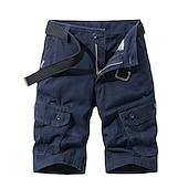 billige Klassisk-Herre Cargoshorts Shorts Shorts til turbruk 6 lommer عادي Komfort Pustende Knelengde Avslappet Daglig Gateklær 100 % bomull Sport Mote Blå Grønn Mikroelastisk