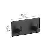cheap Robe Hooks-Wall Hooks Self-adhesive Robe Hooks Bathroom 304 Stainless Steel Hook Kitchen Bathroom Hook Punch Free Single Hook Door Rear Metal Coat Hook