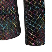 economico Blazer Classici da Uomo-Per uomo Giacca Feste Ufficio e carriera splendente All&#039;aperto Tasche Strass Autunno Inverno A quadri Moda Top caldi Bavero Argenteo Oro Arcobaleno Giacca