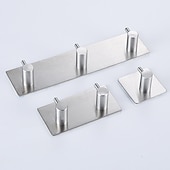 cheap Robe Hooks-Wall Hooks Self-adhesive Robe Hooks Bathroom 304 Stainless Steel Hook Kitchen Bathroom Hook Punch Free Single Hook Door Rear Metal Coat Hook