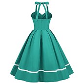 levne Šaty-Retro 50. léta Vintage šaty Koktejlky Houpací šaty Lodičkový Maškarní kostým Dámské Plesová maškaráda Večírek loučení se svobodou nevěsty Dospělé Šaty Šaty pro návrat domů