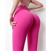 זול חותלות וגרביונים ליוגה-חותלות לנשים הרמת ישבן מכנסי יוגה גבוהים טיקטוק גרביונים בטן שליטה מהיר יבש ניילון ספנדקס יוגה כושר ריצה חדר כושר אימון פעיל בגדים שחור צהוב כחול ספורט גמישות גבוהה