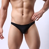 economico Slip, boxer ed intimo Uomo-Per uomo 3 pezzi Mutandine sexy Slip Nylon Tinta unita Vita bassa Nero Bianco
