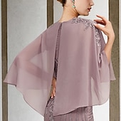 abordables enveloppes de mère-Châles  Écharpes Écharpes pour invités de mariage Écharpe pour femmes Écharpe de mère Protection solaire Pure Sans manches Chiffon Écharpes de mariage d&#039;automne Avec dentelle Pour Fête Soirée Toutes