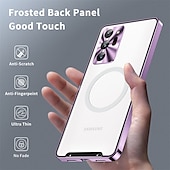 economico Cover Samsung-telefono Custodia Per Samsung Galaxy S24 S23 Ultra Plus S22 S21 Plus Ultra Note 20 Ultra S20 FE Custodia ad adsorbimento magnetico Con Magsafe Placcato Doppia setola Supporta la ricarica wireless