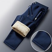 cheap Sweatpants-Men&#039;s Sherpa Fleece Pants Sweatpants Joggers Winter Pants Drawstring Solid Color Comfort Warm Casual Daily Going out Sports Stylish 1 2 Micro-elastic