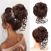 abordables Chignons-chignon désordonné morceau de cheveux chignon en désordre chouchous pour femmes chignon ébouriffé chignon synthétique ondulé chignon bouclé queue de cheval postiche pour un usage quotidien