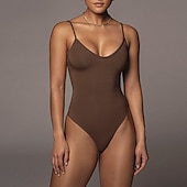 abordables Ropa de baile latino-Baile Latino Ropa de Deporte Leotardo / Pijama Mono Color Puro Mujer Entrenamiento Ropa Cotidiana Sin Mangas Algodón mercerizado