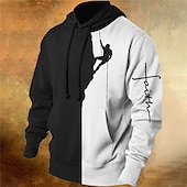 baratos moletons 3d masculinos-Homens Bloco de cor Estampas Abstratas Moletom Moletons Moletom com capuz Manga Longa Moletom com capuz Com Capuz Roupa de rua Impressão 3D Diário Esportes Branco Vermelho Imprimir Primavera &amp; Outono