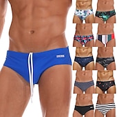 halpa Miesten uimapuvut-Miesten Uimashortsit Uimahousut Brief-uimahousut Spandex Alaosat Hengittävä Nopea kuivuminen Mikrojoustava 2 in 1 Kurenauha - Uinti Lainelautailu Hiekkaranta Vesiurheilu Yhtenäinen Kevät Kesä