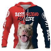 cheap Funny Graphic-Animal Dog letter Hoodie Cartoon Manga Anime 3D Graphic For Couple&#039;s Men&#039;s Women&#039;s Adults&#039; 3D Print