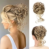 abordables Chignons-chignon désordonné morceau de cheveux chignon en désordre chouchous pour femmes chignon ébouriffé chignon synthétique ondulé chignon bouclé queue de cheval postiche pour un usage quotidien