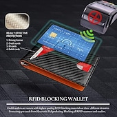 ieftine suporturi pentru carduri și cutii-Portofel din fibră de carbon RFID pentru bărbați geantă subțire pentru bani portofel de carduri de lux pentru bărbați pachet scurt bi-fold