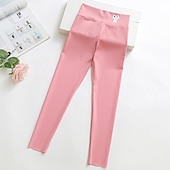 economico Pantaloni e gonne-Bambino Da ragazza Leggings foderati in pile Animali Attivo Esterno 7-13 anni Inverno Nero Bianco Rosa