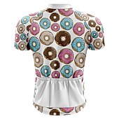 お買い得  メンズジャージ-男性用 サイクリングジャージー グラフィック おかしい 半袖 バイク ジャージー トップス 3つのリアポケット付き マウンテンサイクリング ロードバイク 速乾性 反射性ストリップ 後ポケット 吸汗性 スポーツ ホワイト レッド ダークネービー 衣類