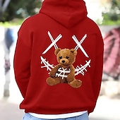 abordables Motif 3D-Homme Graphic Ours Sweat à capuche Sweats à Capuche Sweat-shirt Sweat à capuche manche longue Sweat à capuche Capuche Frais Sport &amp; Loisir Vêtement de rue Noir Rouge Printemps Automne Designer