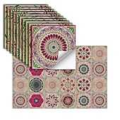 abordables Pegatinas para azulejos-24 uds/48 Uds pegatinas de azulejos cocina creativa baño sala de estar pegatinas de pared autoadhesivas impermeables pegatinas de azulejos de moda