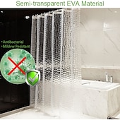 baratos Cortinas de Banho-Liner de Toalha de Chuveiro EVA Transparente Toalha de Chuveiro Repelente de Água para Box de Banheiro Cubo D&#039;água 72x72 Polegadas