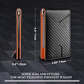 ieftine suporturi pentru carduri și cutii-Portofel din fibră de carbon RFID pentru bărbați geantă subțire pentru bani portofel de carduri de lux pentru bărbați pachet scurt bi-fold