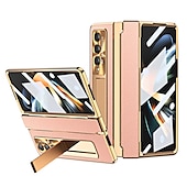 Недорогие Чехлы для Samsung-Чехол для телефона для Samsung Galaxy Z Fold 5 Z Fold 4 Z Fold 3 Flip бамперный флип полный корпус защитный однотонный ПК PU кожа