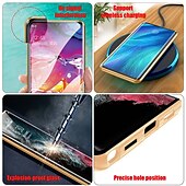 Недорогие Чехлы для Samsung-телефон Кейс для Назначение SSamsung Galaxy S24 S23 S22 S21 S20 Plus Ultra A54 A34 A14 A72 A32 A52 S25 Ультра Магнитный адсорбционный футляр Полная защита тела Защита от пыли Двусторонний Прозрачный