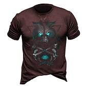 abordables T-shirt graphique pour hommes-Homme Loup Impressions Graphiques T-shirt Style décontracté 100% Coton Manche Courte Graphique Chemise Noir Rouge Bordeaux Marine foncé T-shirt confortable Vacances Rue Vêtements de créateurs de mode
