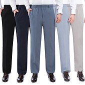  Voor heren Broek Vrijetijdsbroek Zak Elastische taille Effen Kleur Comfort Ademend Volledige lengte Dagelijks Stijlvol Klassieke Stijl Zwart Marineblauw Micro-elastisch