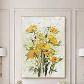 cheap Floral/Botanical Paintings-Handmade Hand Painted Oil Painting Wall Modern Fashion Abstract Flower Canvas Painting Home Decoration Decor Rolled Canvas Paingtings