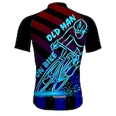 economico Maglie da uomo-Per uomo Maglia da Ciclismo Grafico Divertente VECCHIO IN BICICLETTA Manica Corta Bicicletta Maglia Top con 3 tasche posteriori Mountain Bike MTB Ciclismo su strada Asciugatura Rapida Strisce