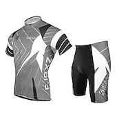 billiga Klädsatser för män-Herr Cykeltröja med shorts Kortärmad Bergscykling Vägcykling Sommar Mörkgrå Gul Rubinrött Lappverk Mönstrad Rolig Cykel 3D Tablett Snabb tork UV-Resistent Dragkedja fram Bakficka sporter Kläder
