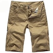 economico pantaloncini da lavoro-Per uomo Pantaloncini chino Bermuda Pantaloncini da lavoro Tasche Liscio Lunghezza del ginocchio Esterno Giornaliero Per uscire Misto cotone Di tendenza Streetwear Verde Cachi Media elasticità