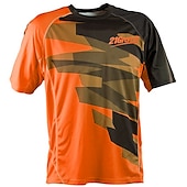 abordables Maillots pour hommes-Homme Maillot Velo Cyclisme Maillot de descente Manche Courte Hiver Noir Bleu Orange Vélo Maillot Résistant aux UV Respirable Séchage rapide Poche arrière Polyester Des sports Couleur unie Avec