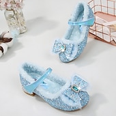 cheap Accessories-Frozen Fairytale Princess Elsa Shoes Girls&#039; Movie Cosplay Sequins Halloween Rosy Pink Blue Shoes Halloween Carnival Masquerade Polyester Plastics World Book Day Costumes