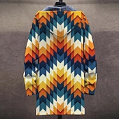 cheap Men&#039;s Print Fleece Jackets-Men&#039;s Abstract Graphic Prints Geometry Winter Coat Fleece Jacket Coat Warm Breathable Comfortable Fashion Streetwear Sport Sports &amp; Outdoor Daily Wear Going out Zipper Pocket Print Fall &amp; Winter