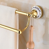 abordables Barres repose-serviettes-porte-serviettes ti-golden porte-serviettes en céramique mural pour salle de bain support de tour à 2 niveaux 1 pc
