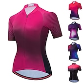Mujer Maillot de Ciclismo Geométrico Degradado Manga Corta Bicicleta Maillot Camiseta con 3 bolsillos traseros MTB Bicicleta Montaña Ciclismo Carretera Secado rápido Bandas Reflectantes Bolsillo abordables Maillots de mujer-Mujer Maillot de Ciclismo Geométrico Degradado Manga Corta Bicicleta Maillot Camiseta con 3 bolsillos traseros MTB Bicicleta Montaña Ciclismo Carretera Secado rápido Bandas Reflectantes Bolsillo
