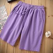 baratos Shorts de moletom-Homens calções atléticos Shorts de moletom Shorts Terry Bolsos Com Cordão Cintura elástica Tecido Conforto Ao ar livre Diário Para Noite Moda Roupa de rua Preto Branco