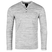economico Maglietta casual Henley-Per uomo Maglietta con bottoni Maglia Henley Maglietta Camicia a Maniche Lunghe Manica Lunga Henley Primavera &amp; Estate Semplice Moda Streetwear Casual Quotidiano Bottoni All&#039;aperto Sport Uscire Nero
