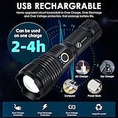 Недорогие Фонари-светодиодный фонарик, четырехъядерный, с лампой xhp70.2, тактический фонарь, водонепроницаемый, 5 режимов освещения, масштабируемый, для кемпинга, охоты