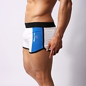 preiswerte Herren Badehosen-Herren Bademode Badehosen Elastische Taille Farbblock Buchstabe Atmungsaktiv Weich Einfach Komfort Weiß Rosa
